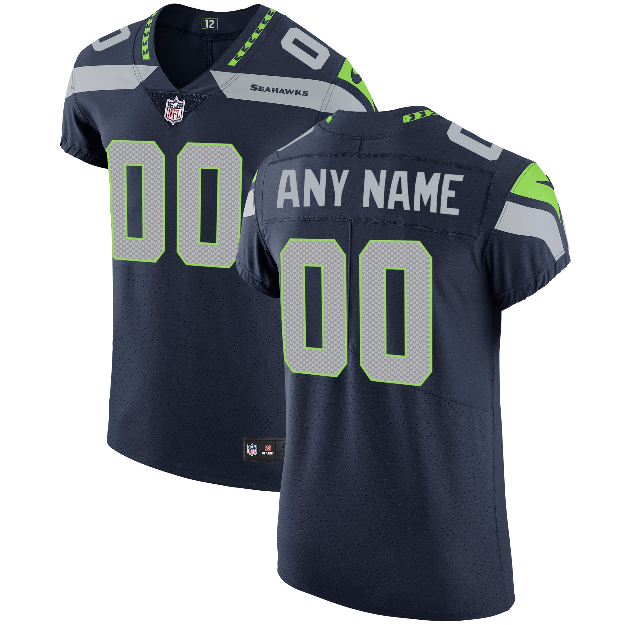 Seattle Seahawks Nike Vapor Untouchable Custom Elite Jersey - College Navy