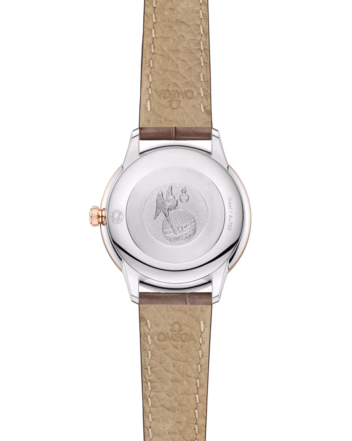 Omega De Ville Prestige 27.5 mm Silver Dial with Diamonds  Stainless Steel and Sedna™ 18k Rose Gold Strap 434.23.28.60.52.001
