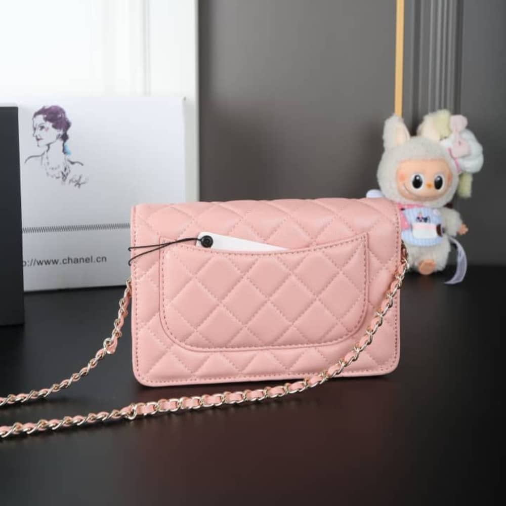 Chanel Classic Wallet On Chain Gold Light Pink 19Cm Ap0250 Y33352 Ng120
