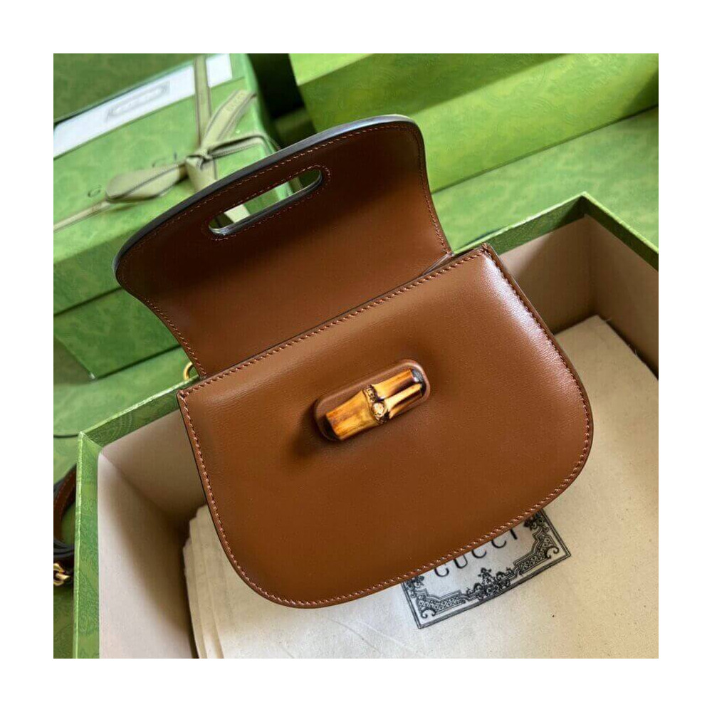 Gucci Mini Top Handle Bag with Bamboo Cuir
