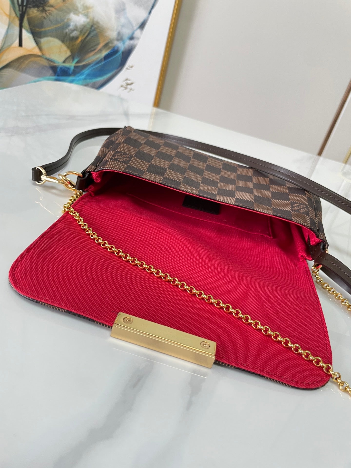 Louis Vuitton F Licie Pochette Damier Azur 21Cm