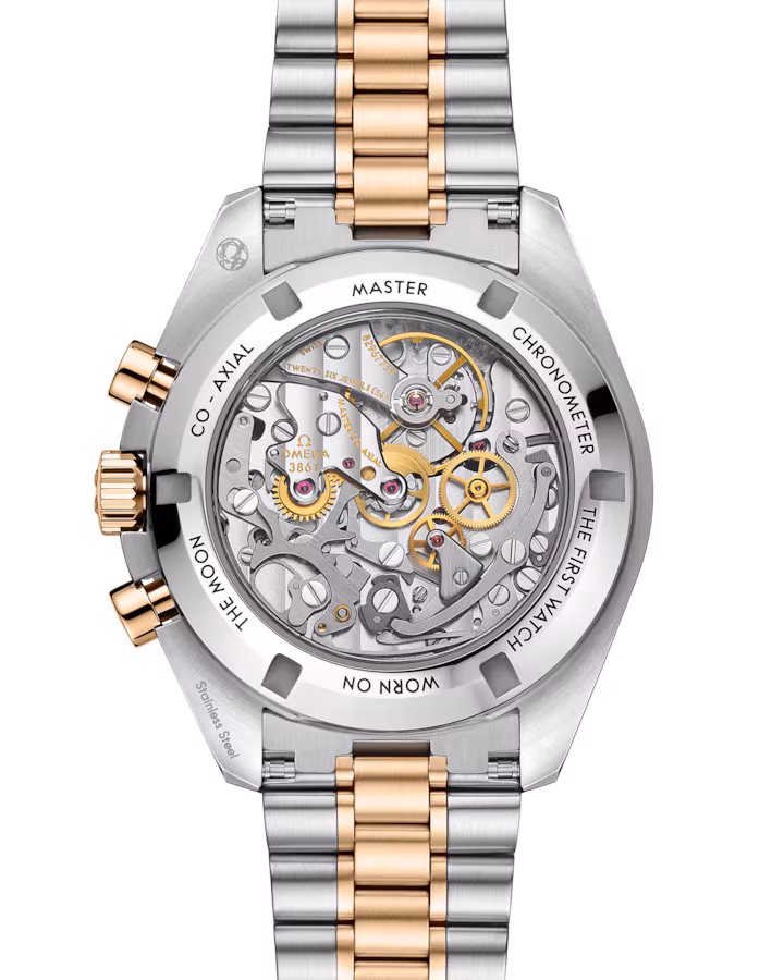 Omega Speedmaster Moonwatch Professional 42 mm Silver Dial Stainless Steel and Moonshine™ 18k Yellow Gold Bracelet 310.20.42.50.02.001