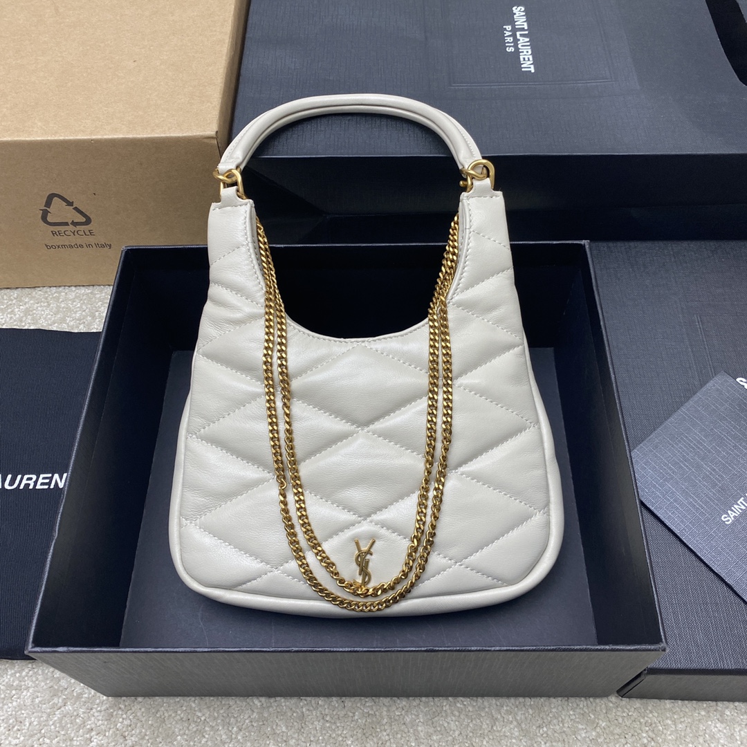 SADE hobo in lambskin-white