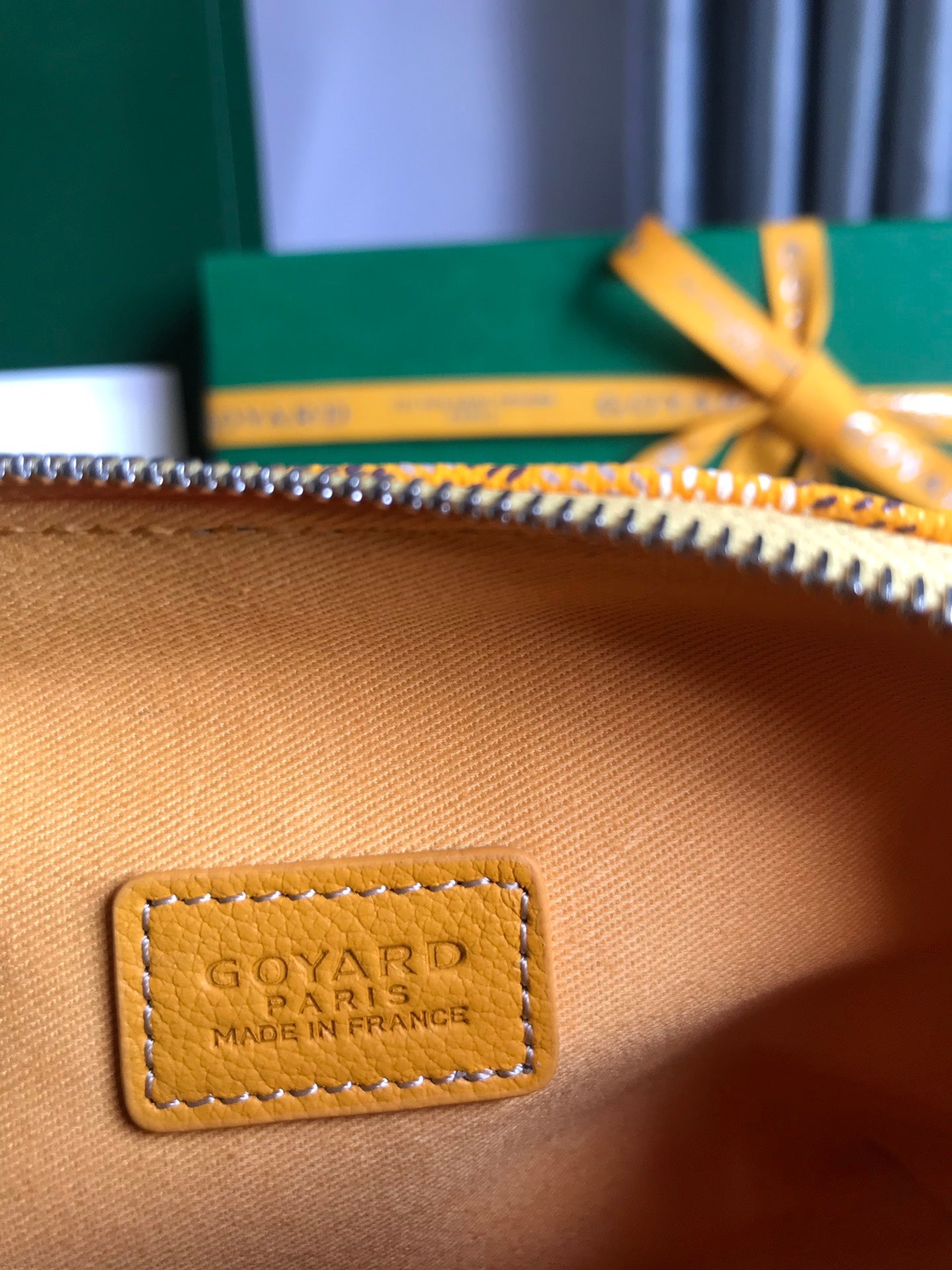 Goyard Vendôme Cosmetic Pouch 17 Cm Yellow Goyardine Canvas And Calfskin Trim