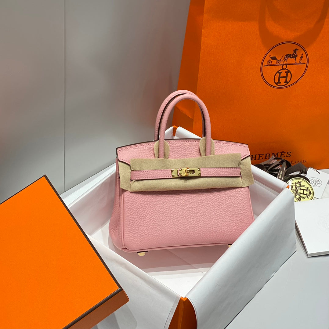Hermes Birkin 20Cm Rose Confetti Togo Leather Gold Hardware