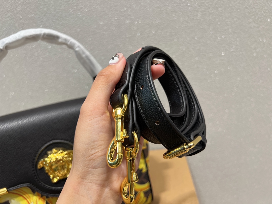 Fendi x Versace Fendace La Medusa Satchel Black 26cm