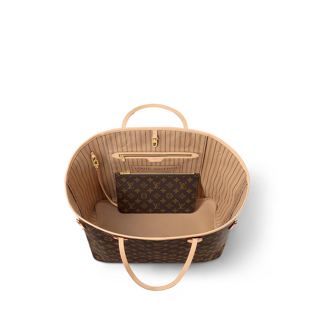 Louis Vuitton Neverfull GM Tote Bag Monogram Canvas Beige 39cm