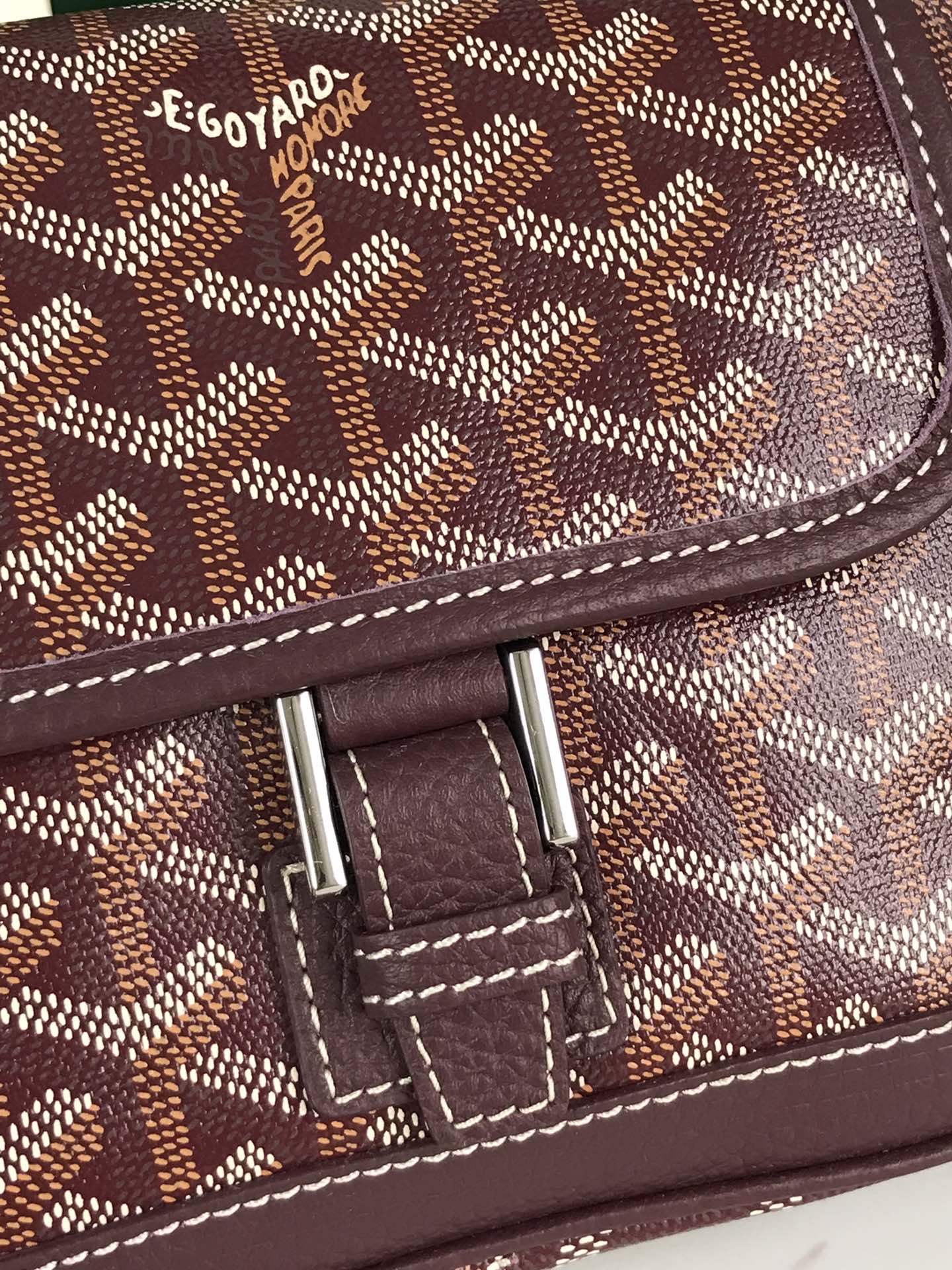 Goyard Grand Bleu 16 Cm Wine Red Goyardine Canvas And Lambskin