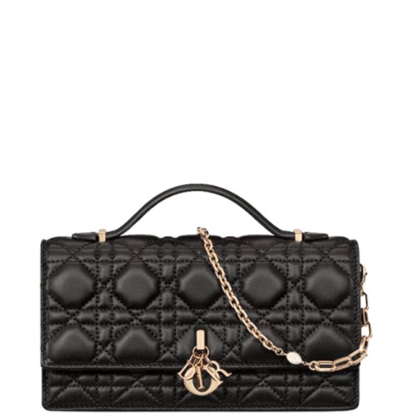 MISS DIOR MINI BAG BLACK CANNAGE LAMBSKIN