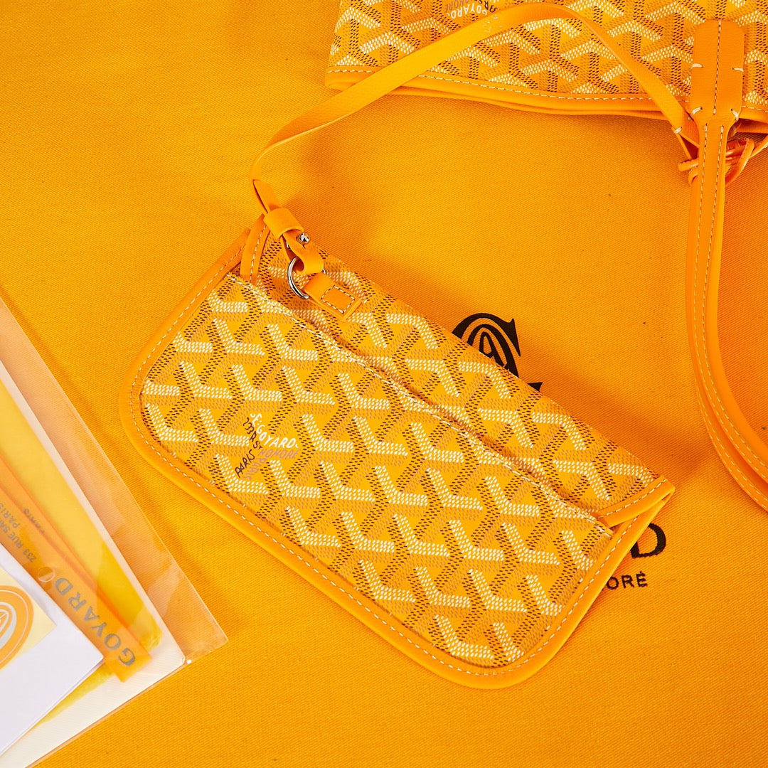 Goyard Saint Louis Pm 34Cm Yellow Canvas Chevroches Calfskin