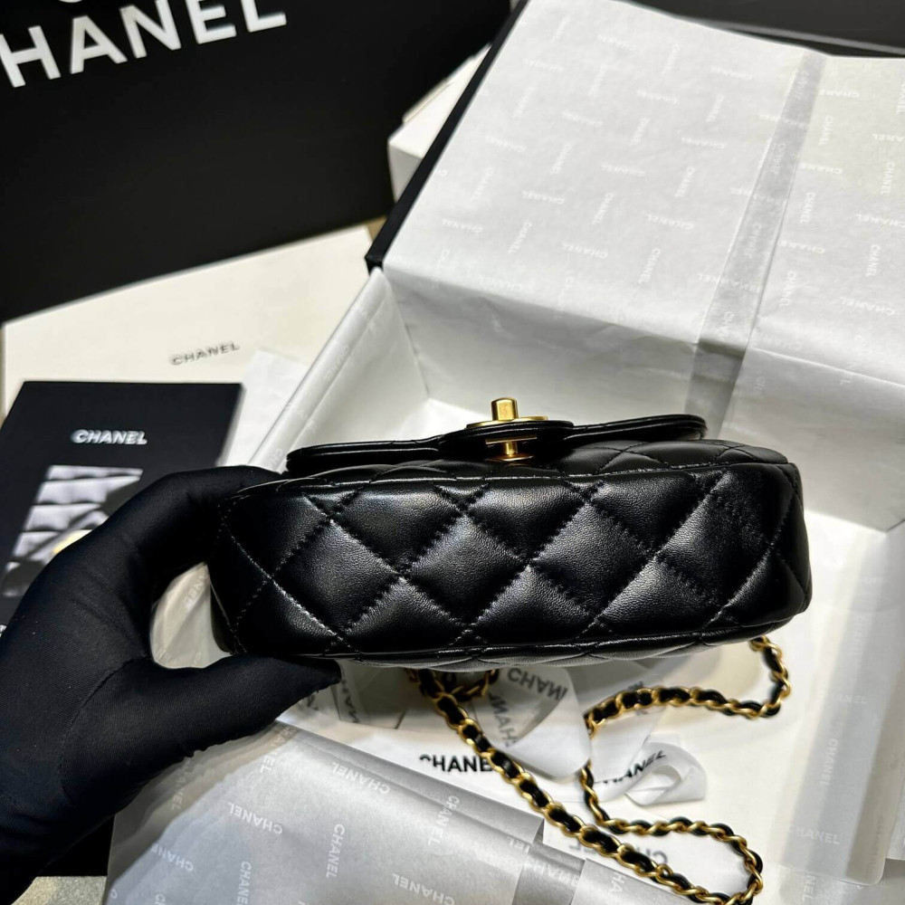 Chanel 24C Quilted Lambskin Small Bag With Top Handle