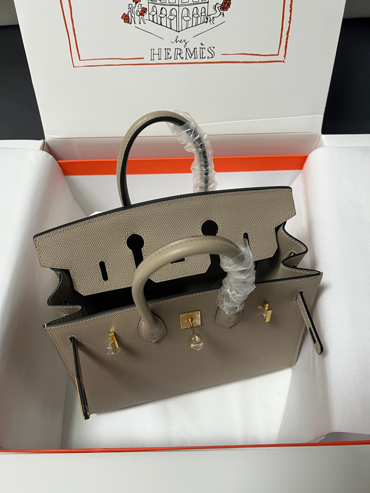 Hermes Birkin Sellier Etoupe Grey Epsom Leather Gold Hardware