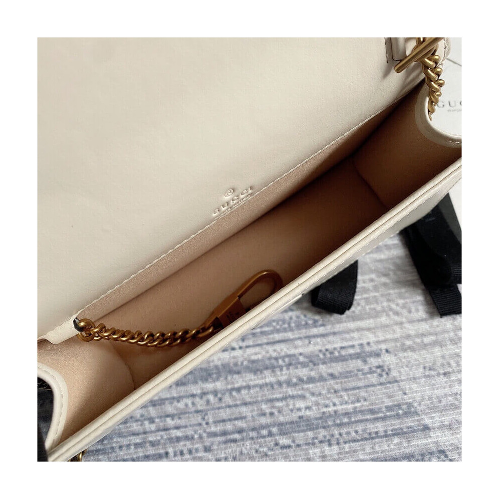 Gucci GG Marmont Mini Bag In White Leather