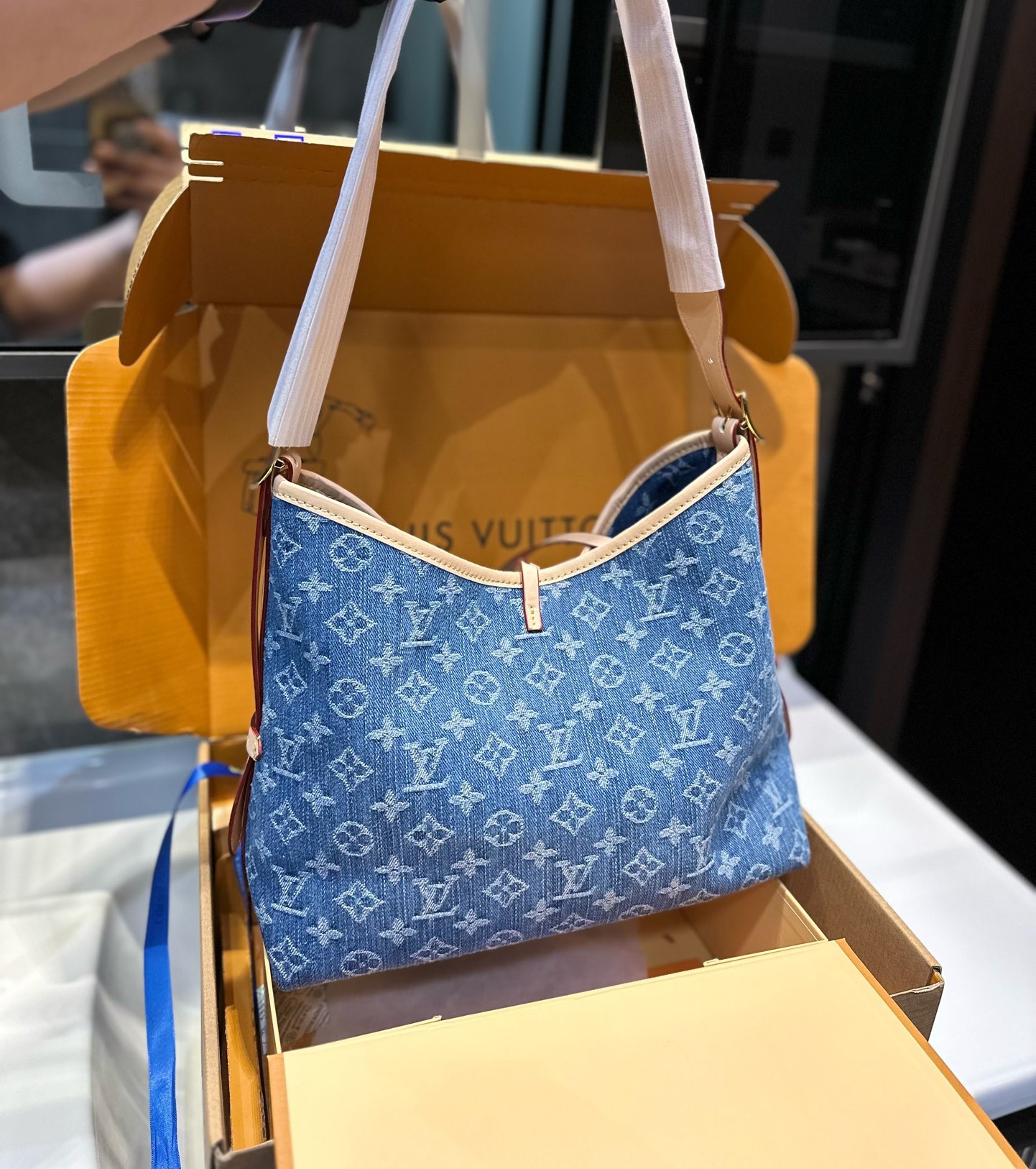 Louis Vuitton Carryall Pm Denim Blue 28Cm