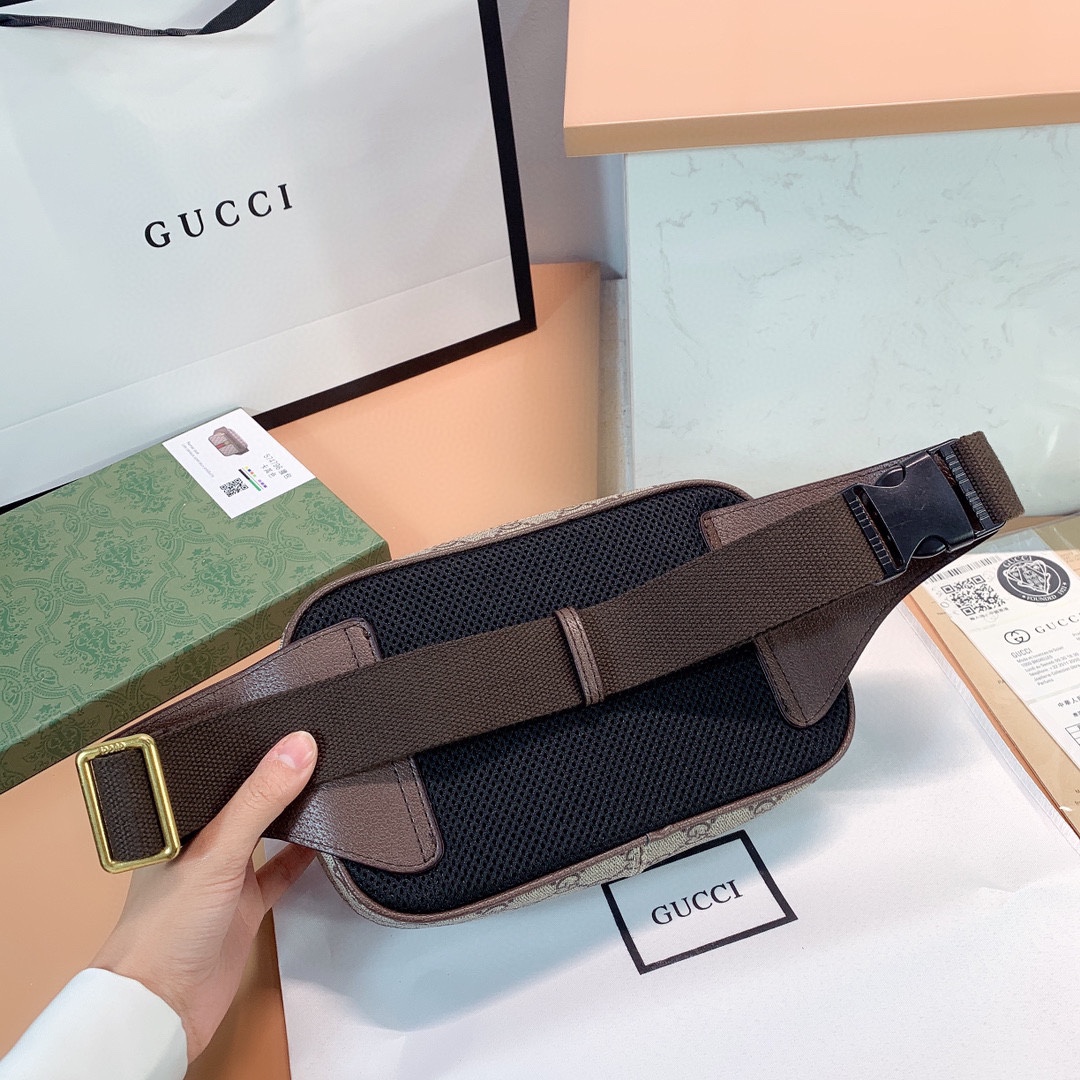 Gucci Ophidia GG Supreme Belt Bag Brown 24cm 574796 97SIT 8747