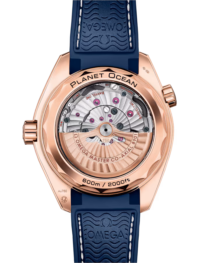 Omega Seamaster Planet Ocean 600M 43.5mm Blue Dial Sedna™ 18k Rose Gold Strap 215.63.44.21.03.001