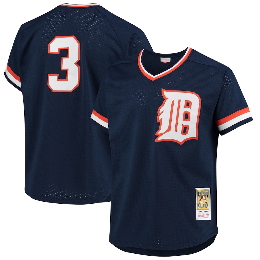 Alan Trammell Detroit Tigers Mitchell&Ness 1984 Cooperstown Collection Mesh Batting Practice Jersey Navy