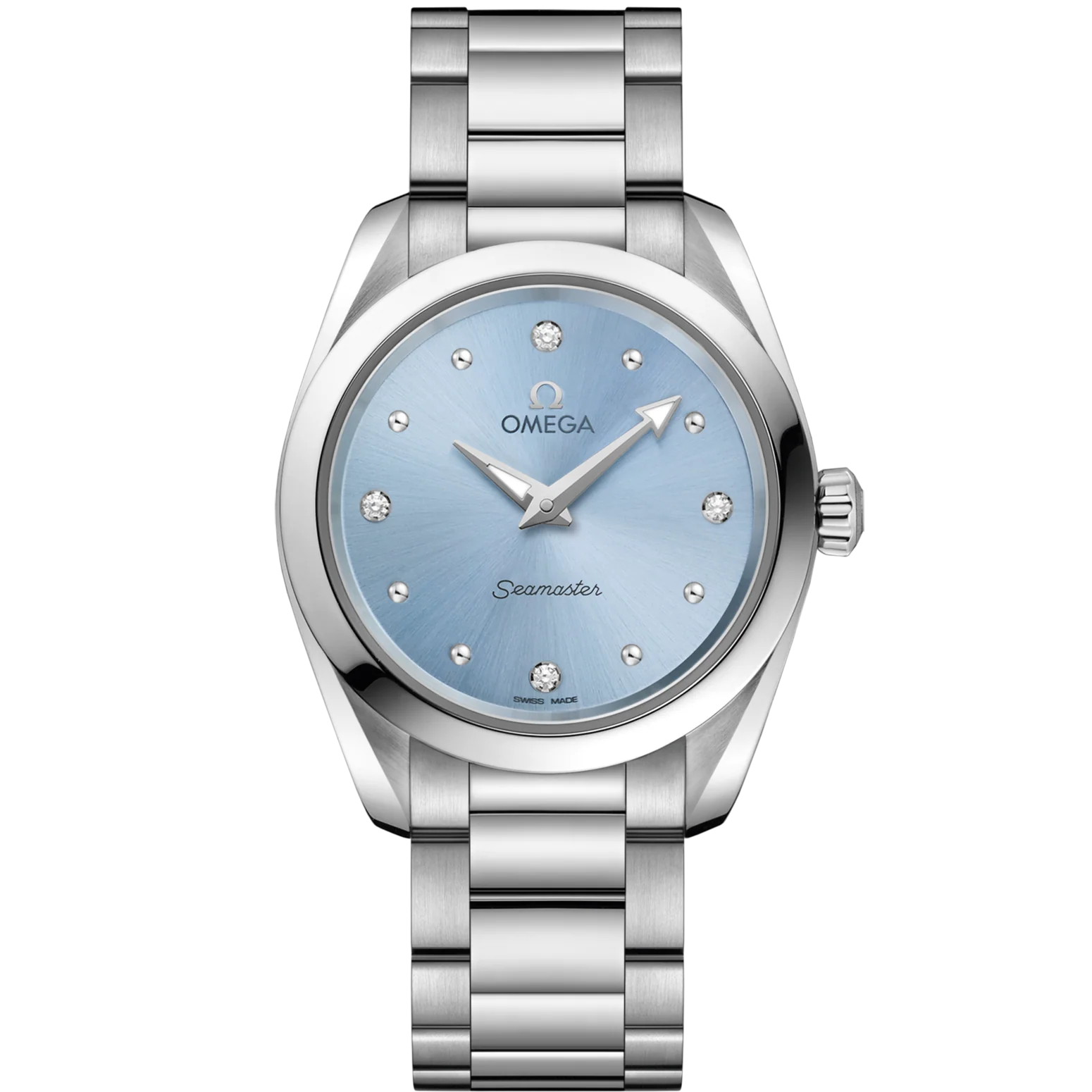 Omega Seamaster Aqua Terra 150M 28mm Blue Dial with Diamonds Stainless Steel Bracelet 220.10.28.60.53.001