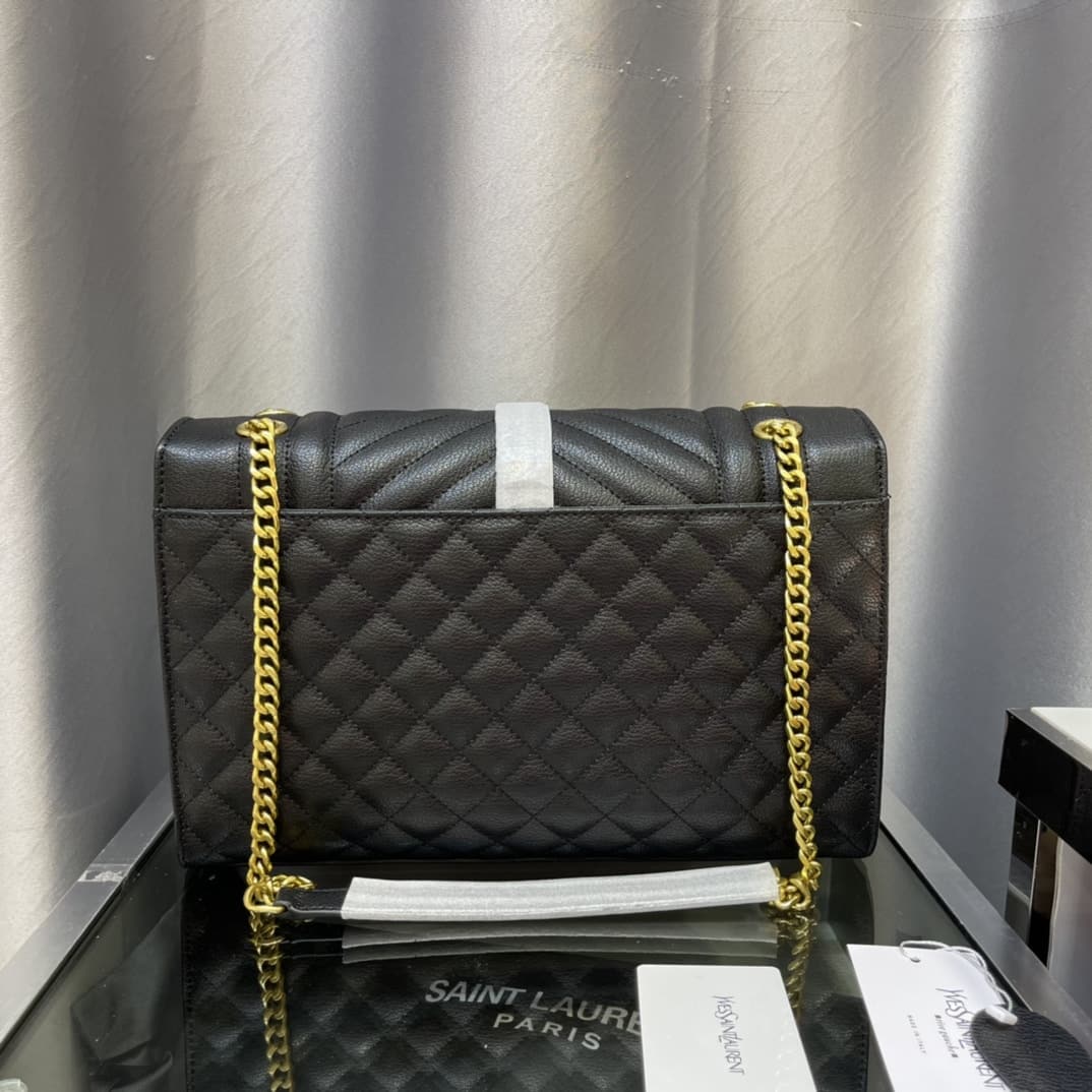Saint Laurent Envelope Chain Bag In Mix Matelasse Grain De Poudre Embossed Leather 31Cm