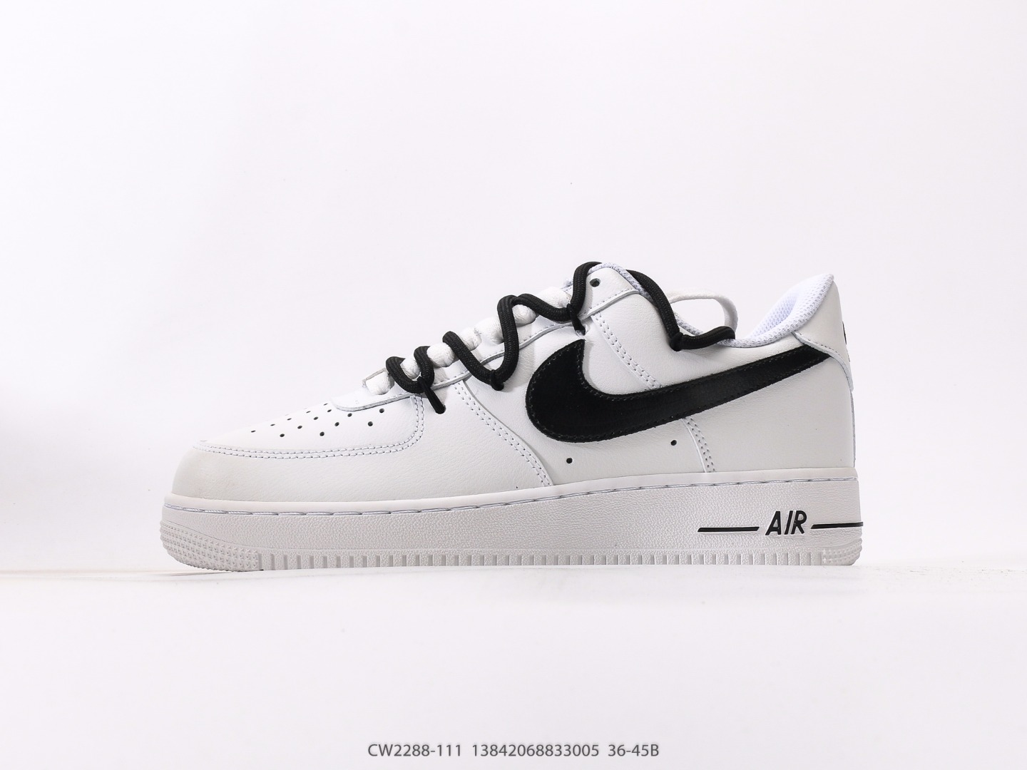 Nike Air Force 1 Low White Black Lace Swap