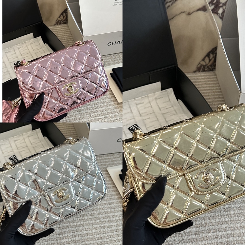 Chanel Mini Flap Bag Star Coin Purse Silver 24Cm As4648 B14873 Nt666