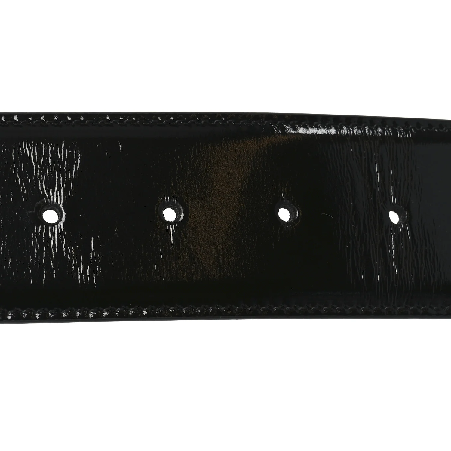 Glass Calfskin Interlocking G Belt 95 38  Black