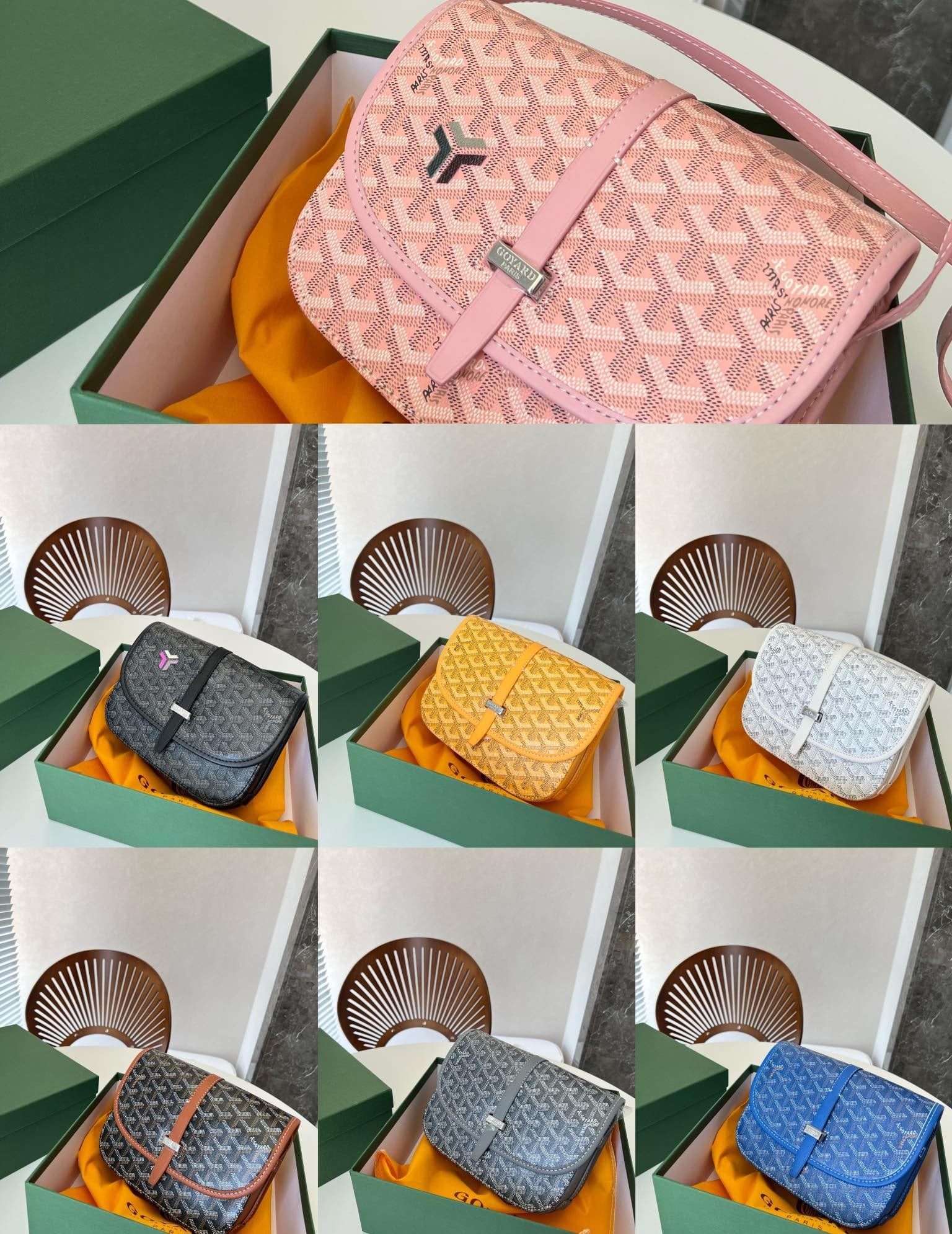 GOYARD BELVEDERE PM BAG WHITE 22CM