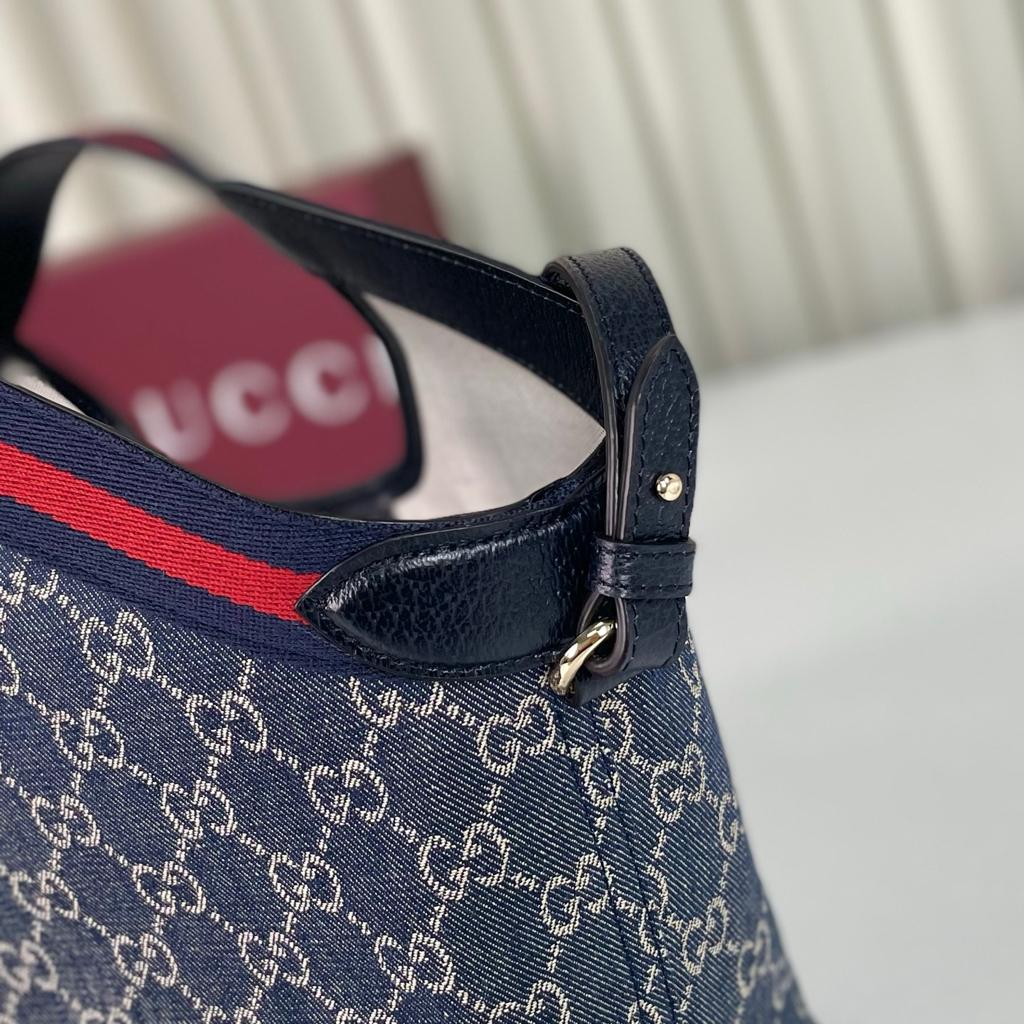 Gucci Giglio GG Denim Tote Bag 25cm/9.8in