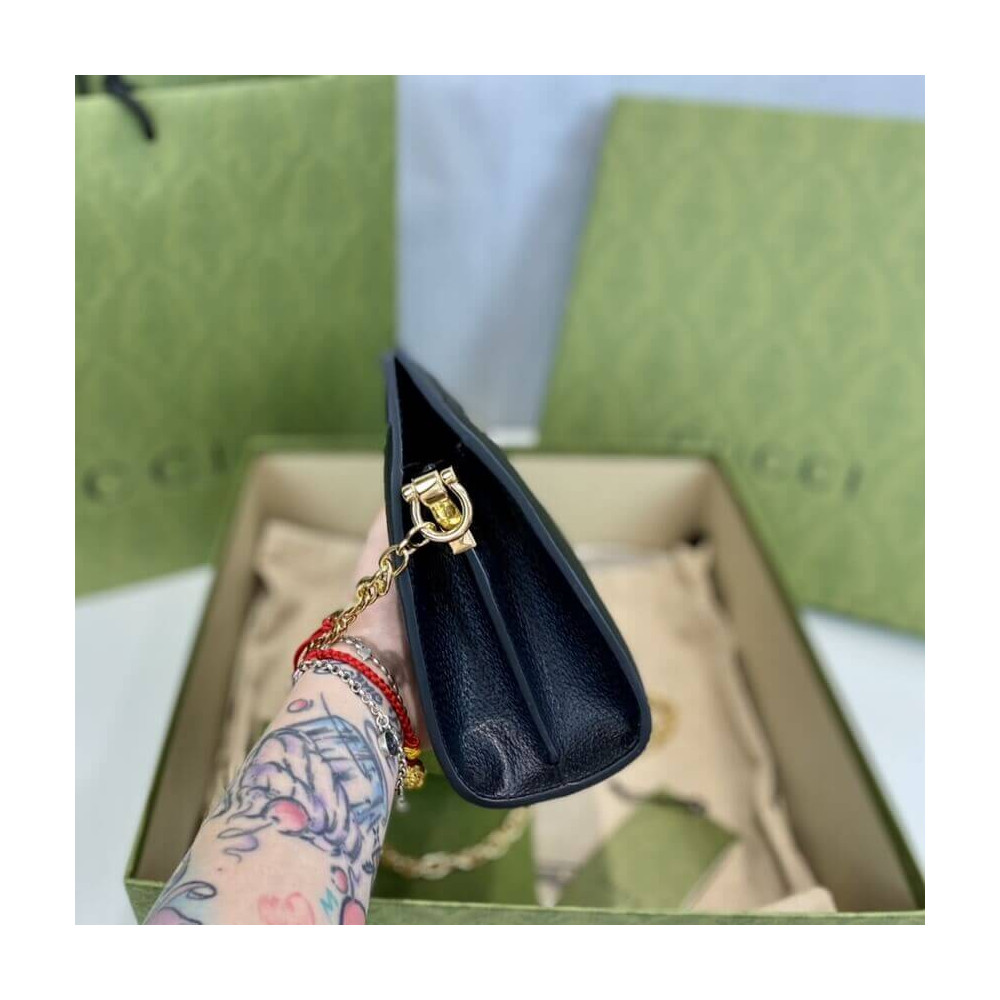 Gucci Ophidia Small Shoulder Bag in Black Leather
