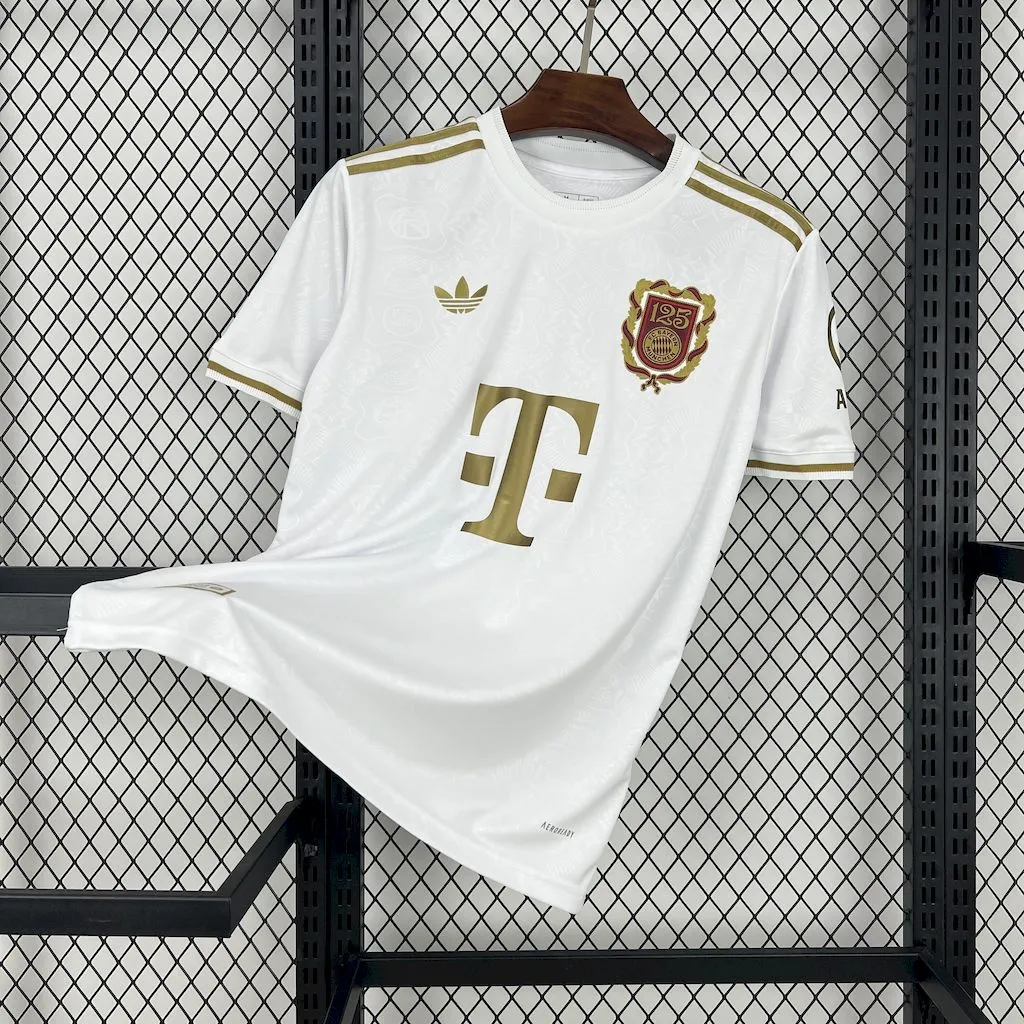 2024-25 Bayern Munchen 125th Anniversary White Away Football Jersey