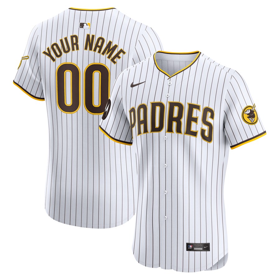 San Diego Padres Home Elite Custom Patch Jersey White