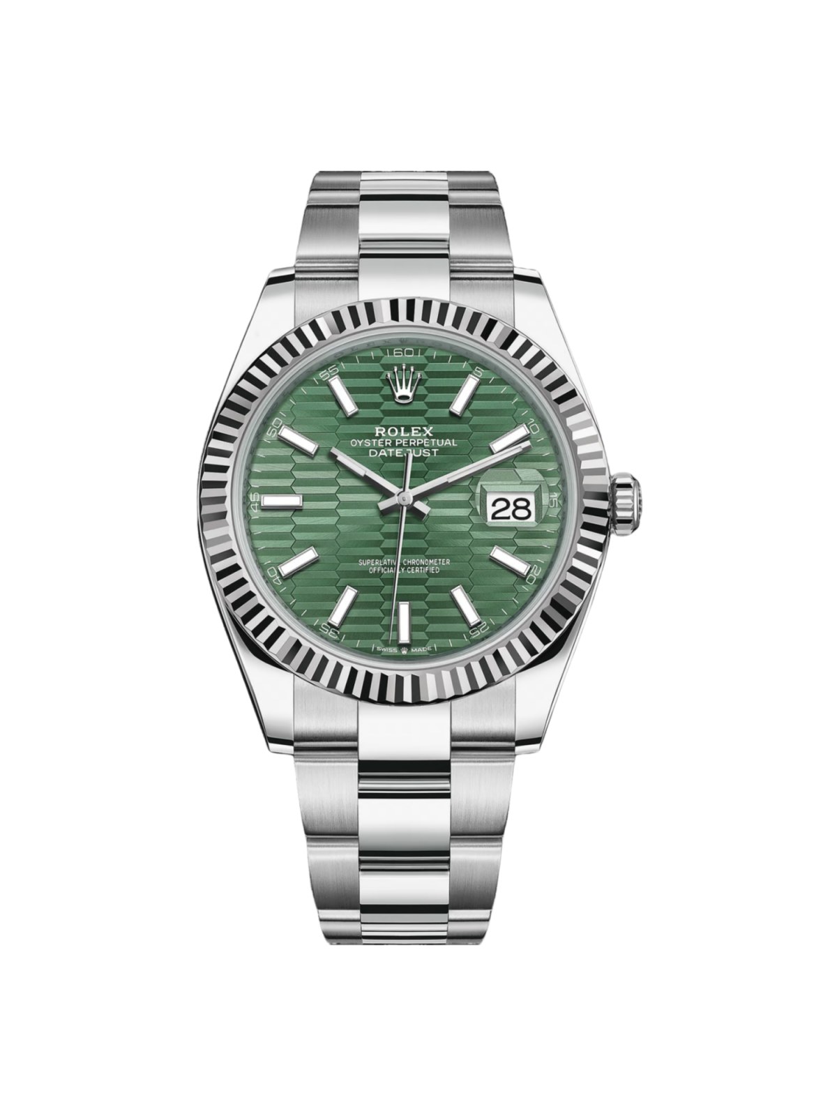 Rolex  Datejust 41mm 126334 Mint Green Fluted Motif Dial Oyster Bracelet