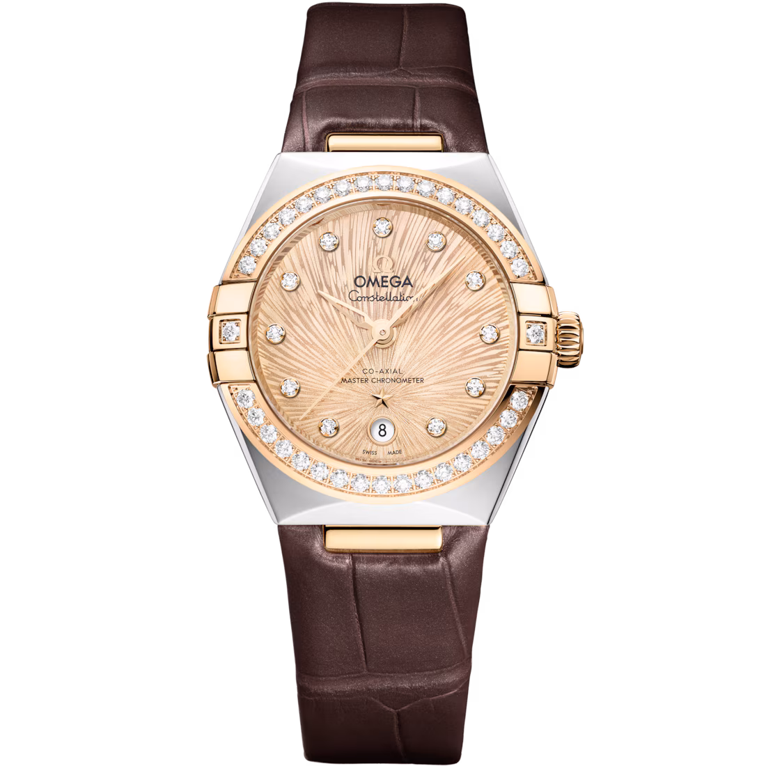 Omega Constellation Ladies' Selection Gold On Alligator Ladies Watch 29mm 131.28.29.20.58.001