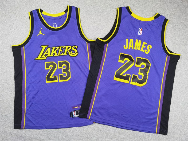KID Lakers #23 purple crew neck