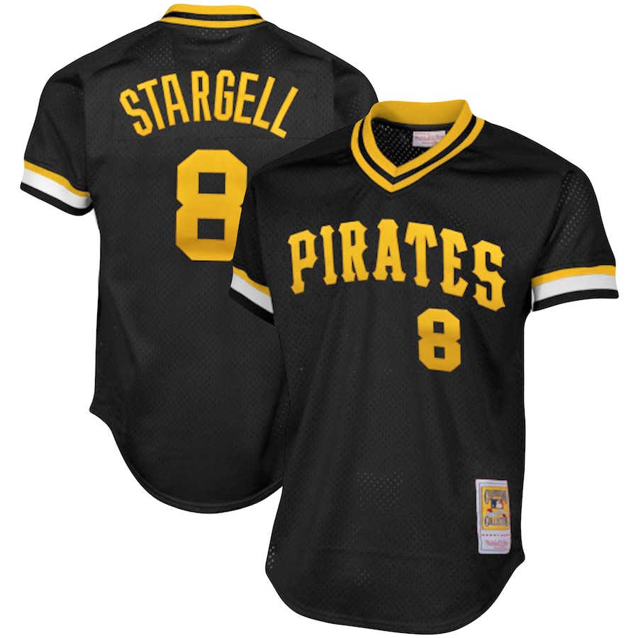 Willie Stargell Pittsburgh Pirates Mitchell&Ness Cooperstown Collection Big&Tall Mesh Batting Practice Jersey Black