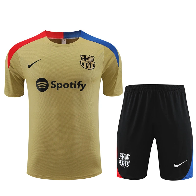 2024-25 Short Sleeve Training Wear Barcelona gold