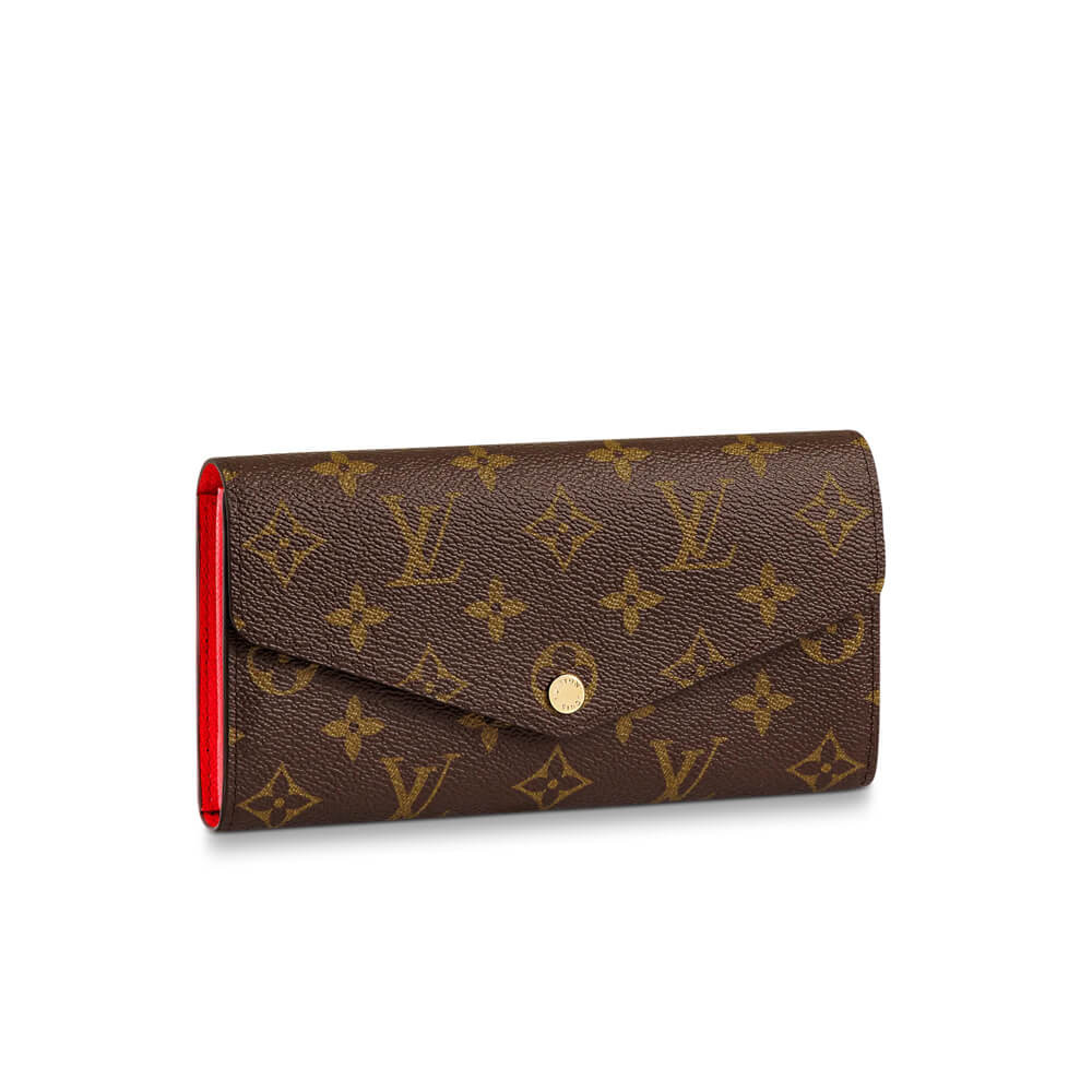 Louis Vuitton Monogram Cavas Sarah Wallet Red