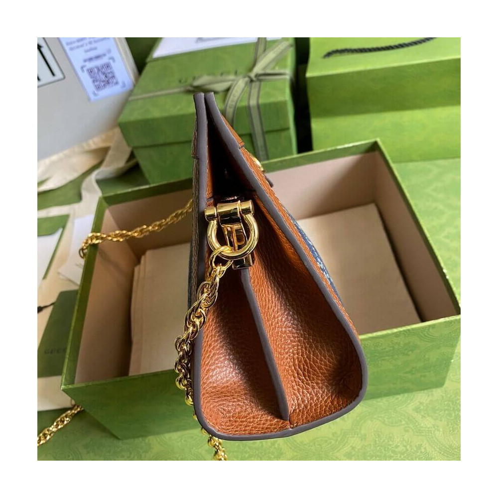 Gucci Ophidia GG Small Shoulder Bag in Blue Demin