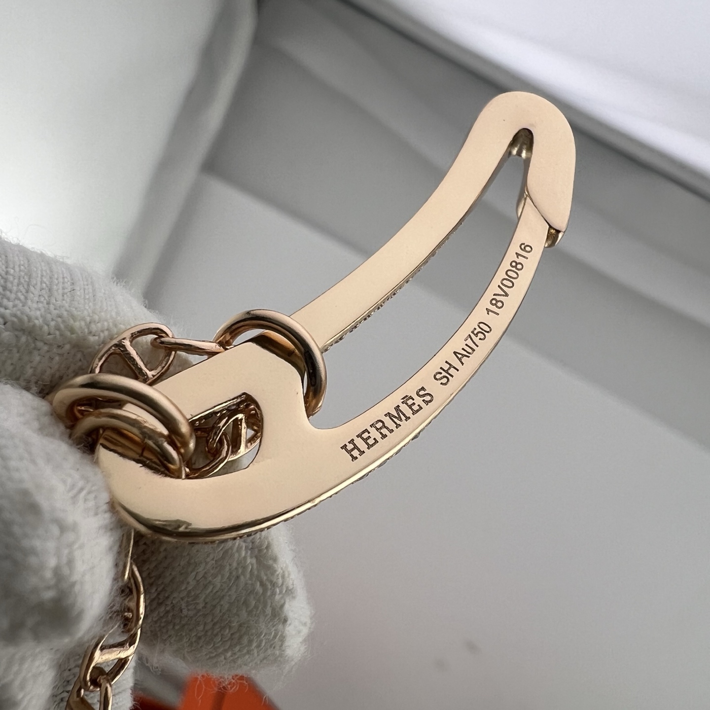 Paperclip full diamond chain necklace
