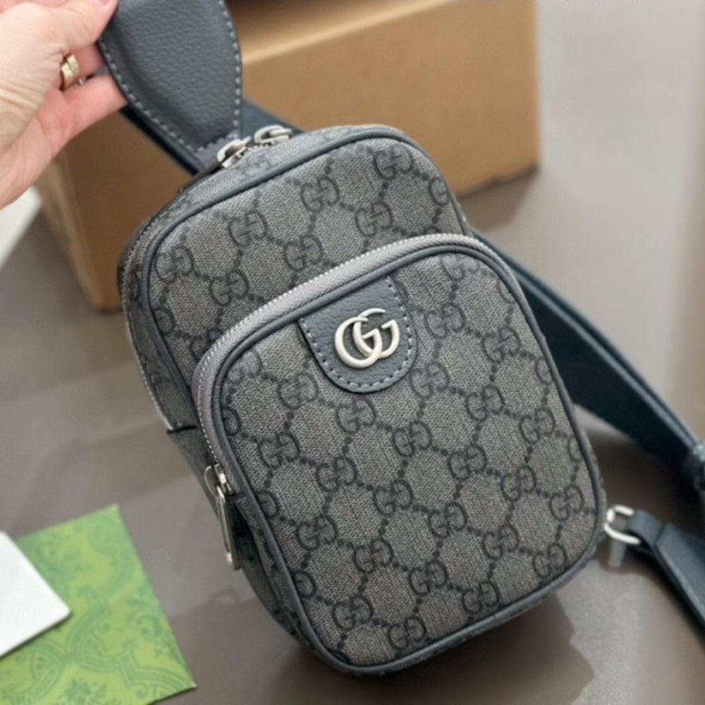 Gucci Gg Ophidia Small Shoulder Bag Grey 18Cm
