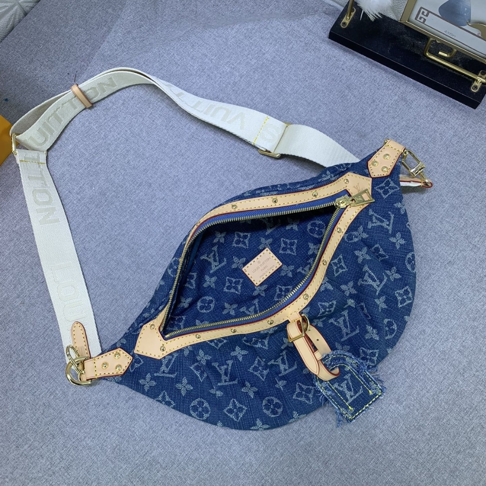 Louis Vuitton Bumbag High Rise Denim Blue 38Cm M46837