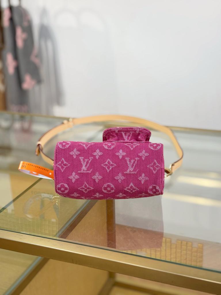 Louis Vuitton Nano Speedy Bag Fuchsia Denim 16cm M27603