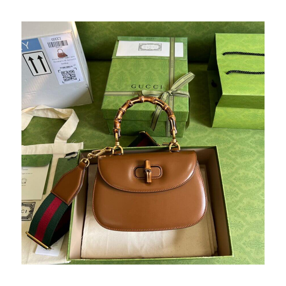 Gucci Small Top Handle Bag with Bamboo Cuir