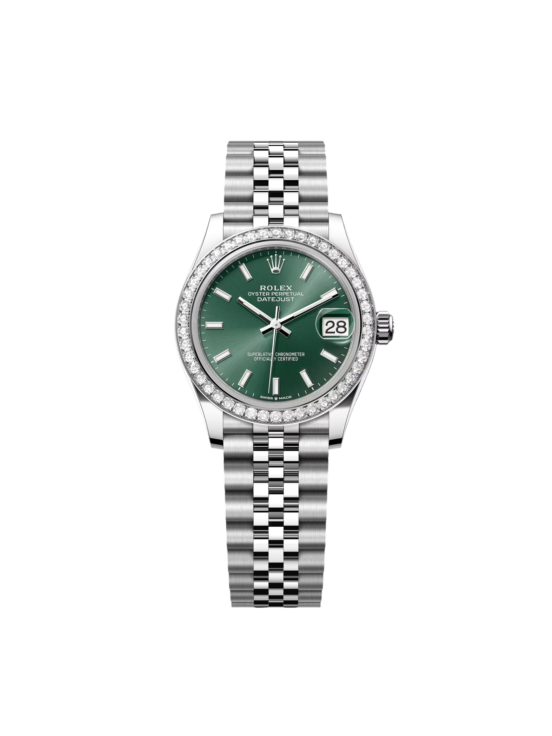 Rolex Datejust m278384RBR-0021/0022 Mint Green 31mm Dial Oyster Watch