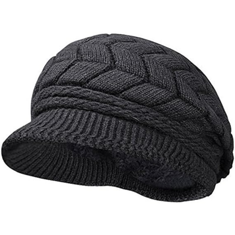 Wool Knit Hat with Visor