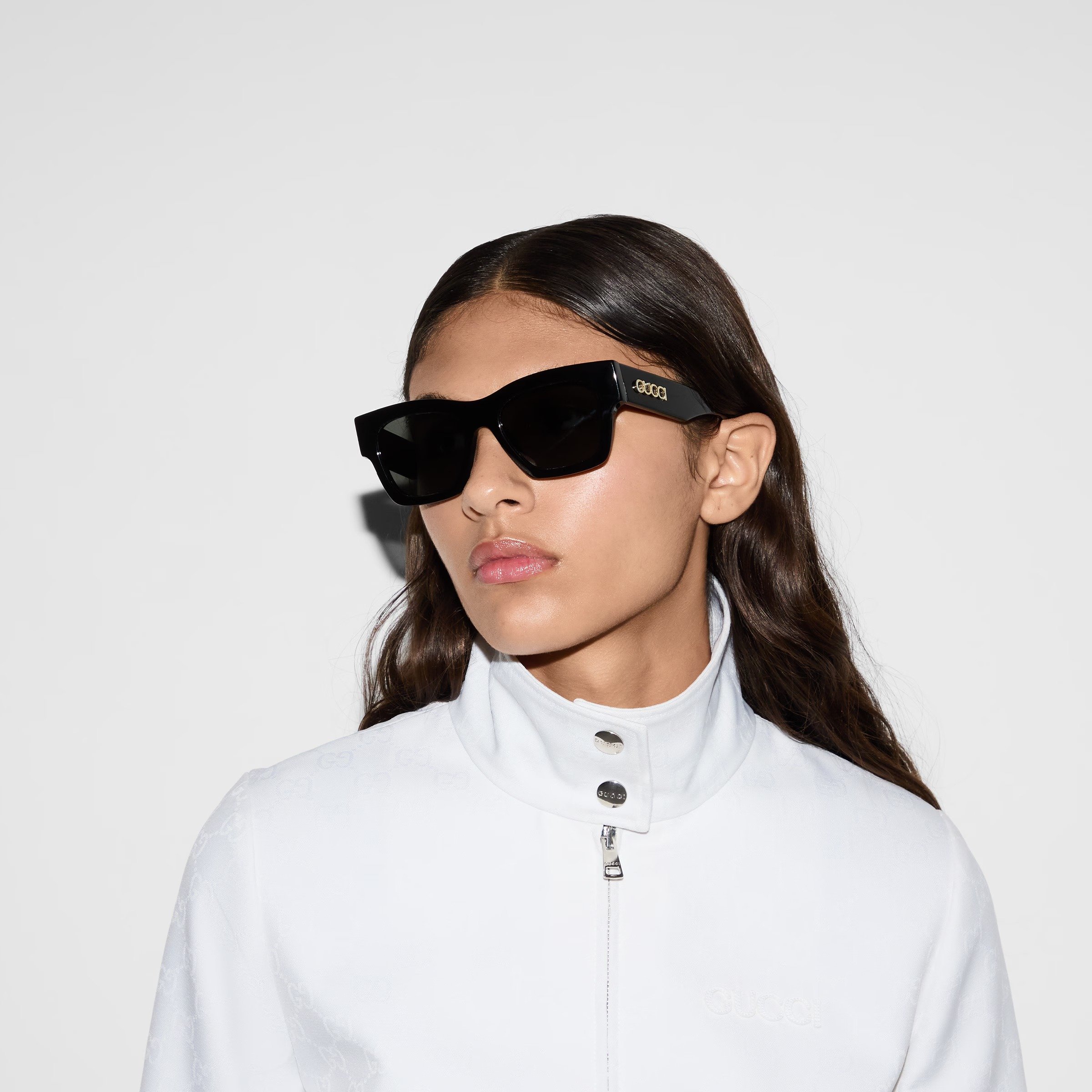 Gucci Black Rectangular Frame Sunglasses GG1835S
