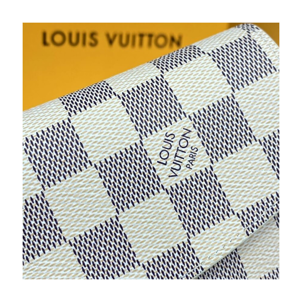 Louis Vuitton Damier Azur Emilie Wallet Pink