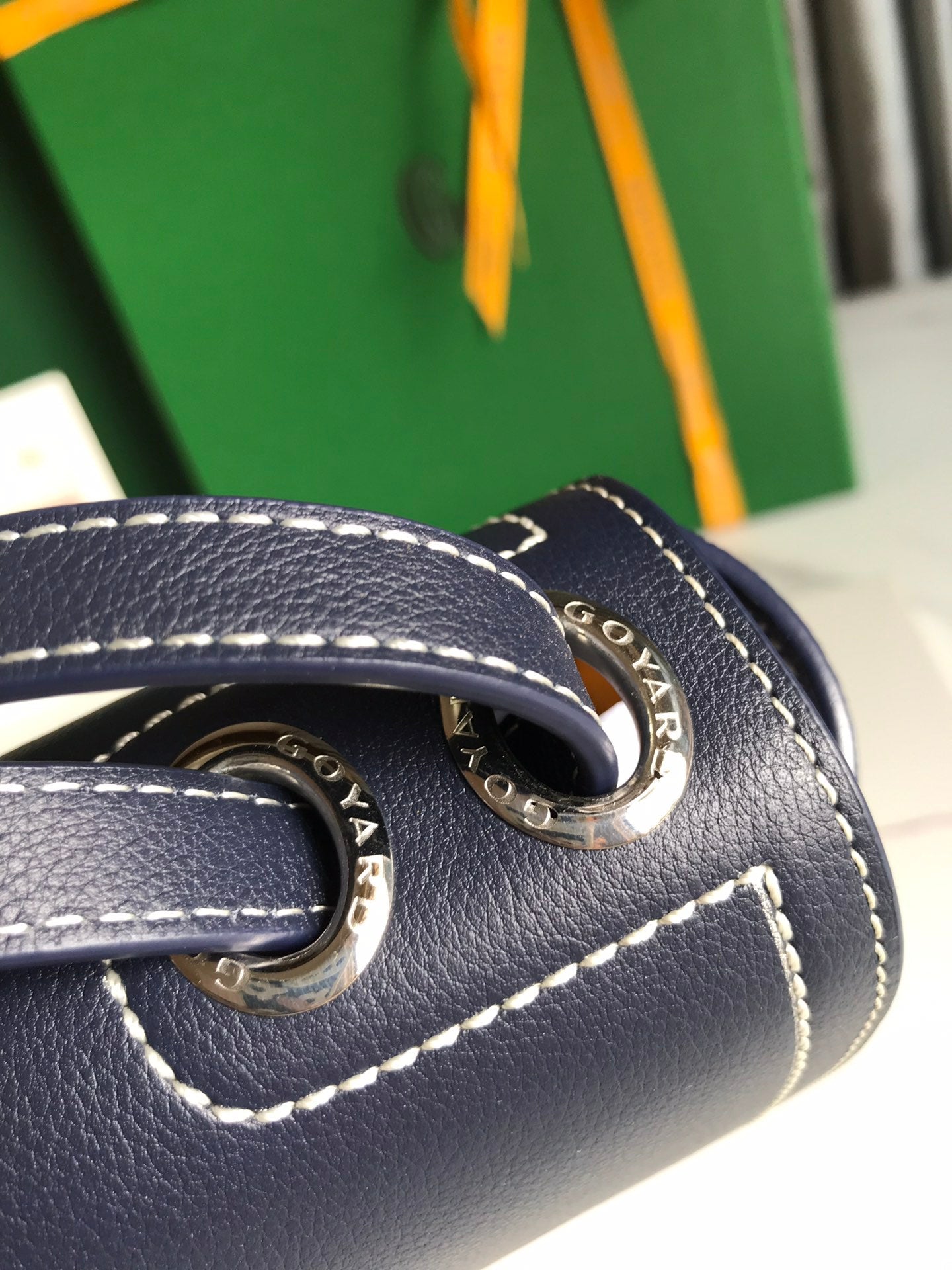 Goyard 233 Bag 25 Cm Navy Blue Calfskin And Goyardine Canvas 25cm