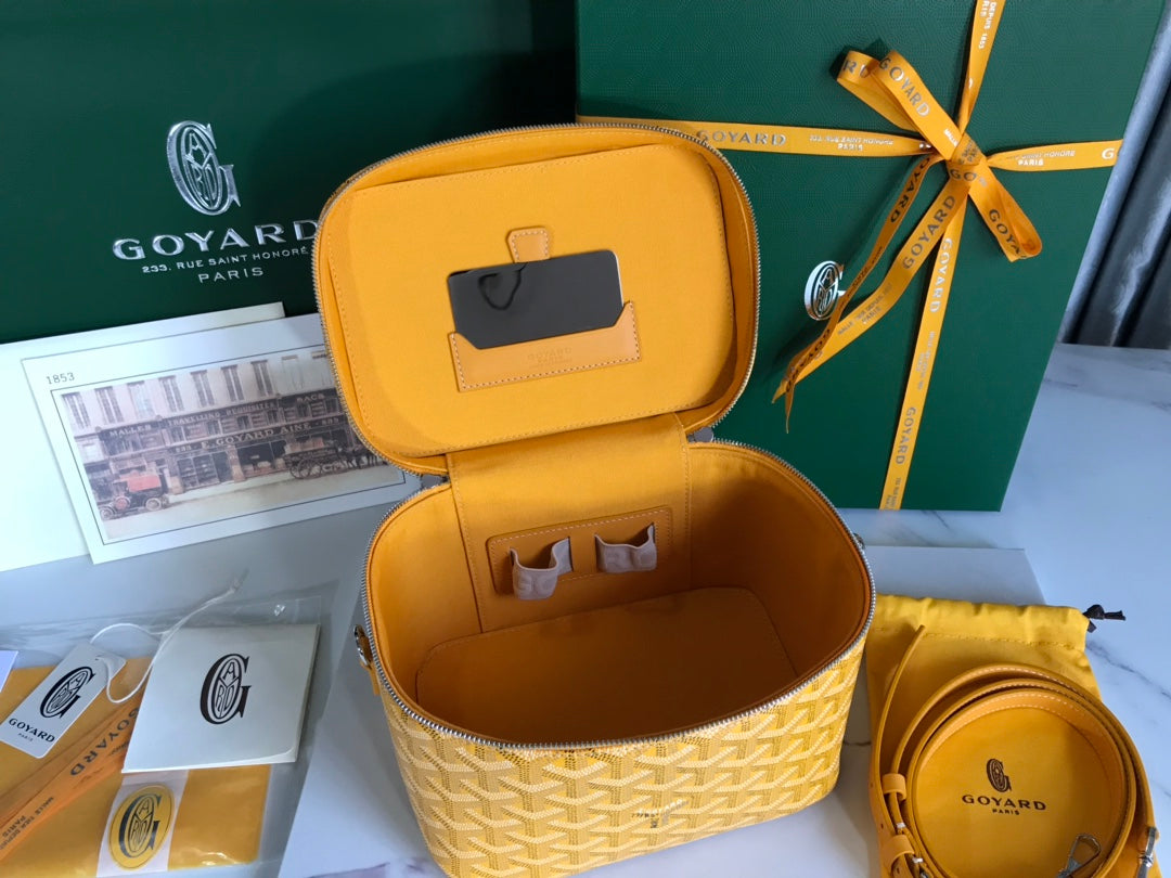 Goyard Muse Vanity Case 20 Cm Yellow Goyardine Canvas