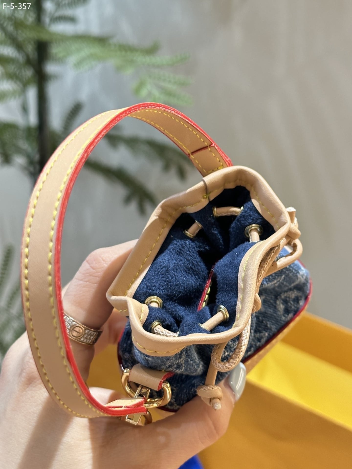 Louis Vuitton Micro Noe Bag Charm Monogram Denim Blue 10Cm M01700